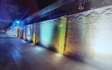 نورپردازی دیوارنگاره‌های مزین به تصاویر شهدا در خیابان کمال اسماعیل