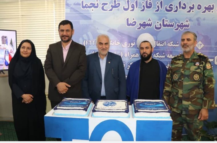 آیین بهره برداری از فاز اول طرح نجما در شهرستان شهرضا با حضور جمعی از مدیران این شهرستان، مدیر مخابرات منطقه اصفهان و معاونین و مدیران این مجموعه برگزار شد. آیین بهره برداری از فاز اول طرح نجما در شهرستان شهرضا با حضور جمعی از مدیران این شهرستان، مدیر مخابرات منطقه اصفهان و معاونین و مدیران این مجموعه برگزار شد.