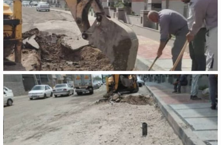 عملیات اجرایی زیرسازی و آماده سازی خیابان مقابل بازار امام رضا (ع) جهت روکش آسفالت