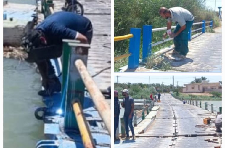 عملیات اجرایی تعمیرات پل شناور منیخ آغاز شد