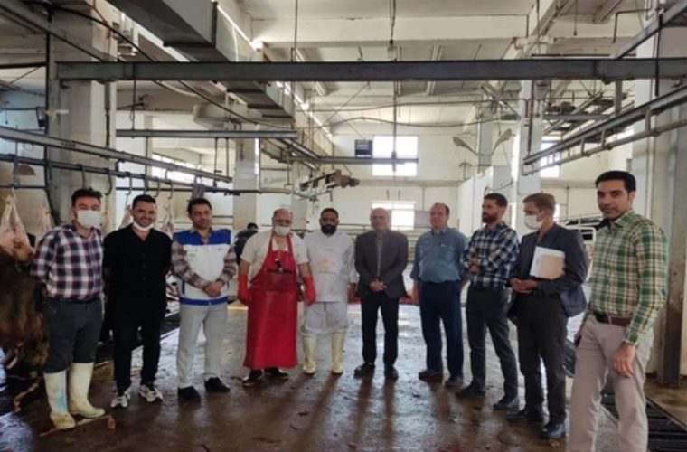 بازدید مشترک فرمانداری، شبکه دامپزشکی و شبکه بهداشت و درمان شهرستان مبارکه از کشتارگاه دام این شهرستان
