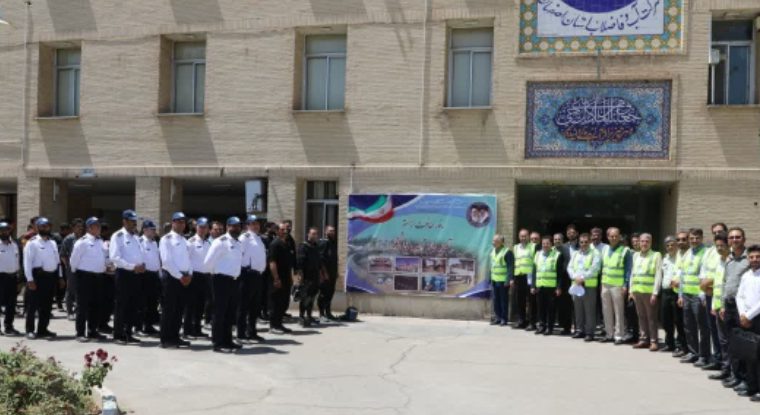 برگزاری مانور «حفاظت از مقر» در تصفیه خانه آب بابا شیخعلی آبفای استان اصفهان