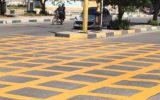 اجرای خط کشی شطرنجی در تقاطع‌های آبادان
