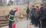برگزاری مانور اطفاء حریق در مخابرات شهرستان چادگان