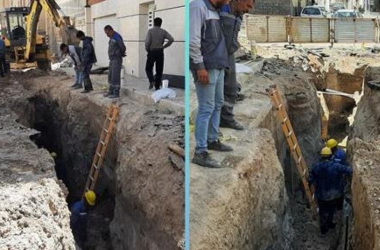 مهارحادثه شبکه فاضلاب در خیابان فرسان منطقه چهار اصفهان