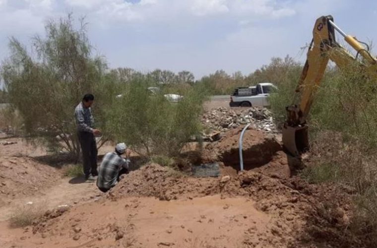 رفع حادثه خط انتقال آب شهر هرند