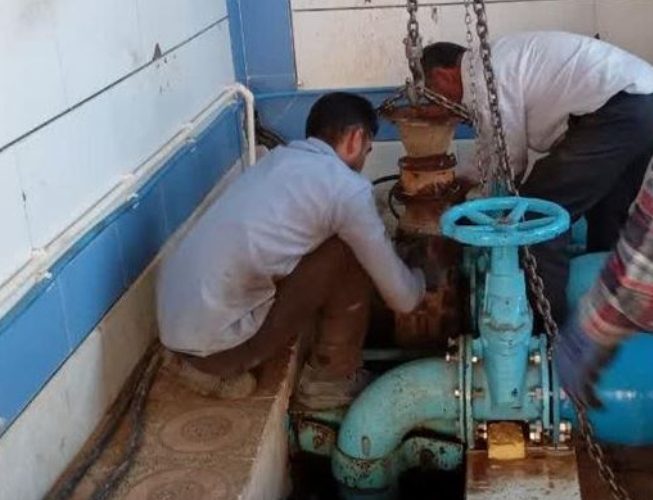 تعویض پمپ ۵۵ کیلوواتی ایستگاه قهیز در مهردشت تعویض پمپ ۵۵ کیلوواتی ایستگاه قهیز در مهردشت