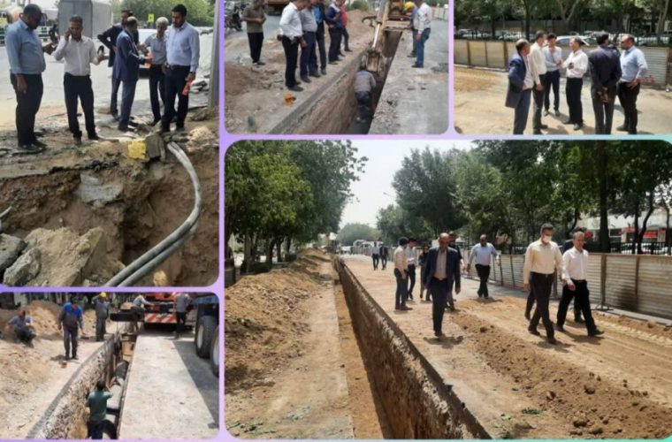 بازدید معاون راهبری و نظارت بر بهره برداری شرکت مهندسی آبفای کشور از عملیات اجرایی پروژه تقویت فشار آب در منطقه۴ اصفهان