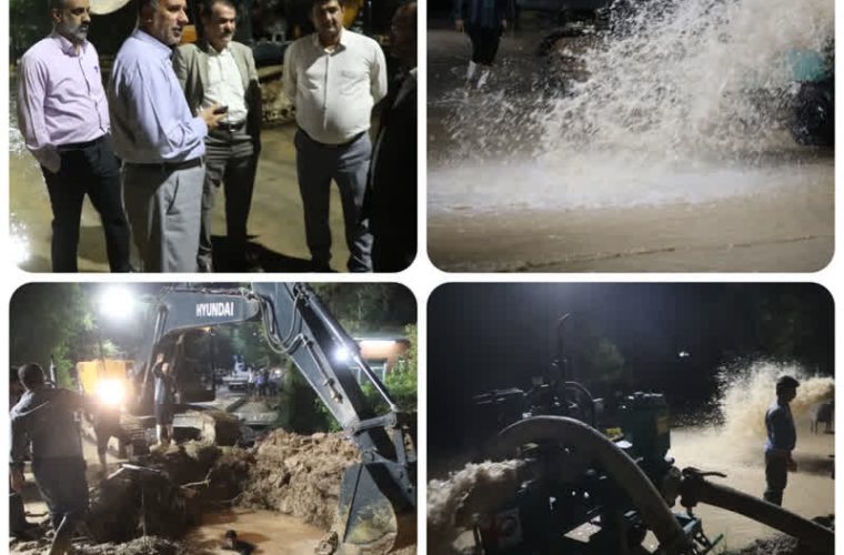 به همت گروه‌های عملیاتی شرکت آب و فاضلاب اهواز: ✅ اتمام عملیات تعمیر خط انتقال آب ۸۰۰ میلیمتر