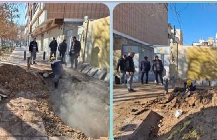 مهارحادثه  شبکه آب در خیابان پروین