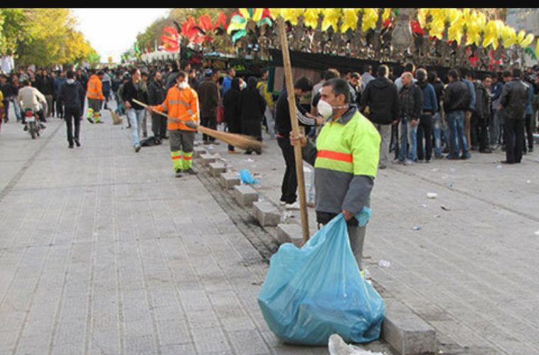 خدمت رسانی ۳۵۰ نیروی اضافهکار برای مدیریت پسماند در ایام محرم خدمت رسانی ۳۵۰ نیروی اضافهکار برای مدیریت پسماند در ایام محرم